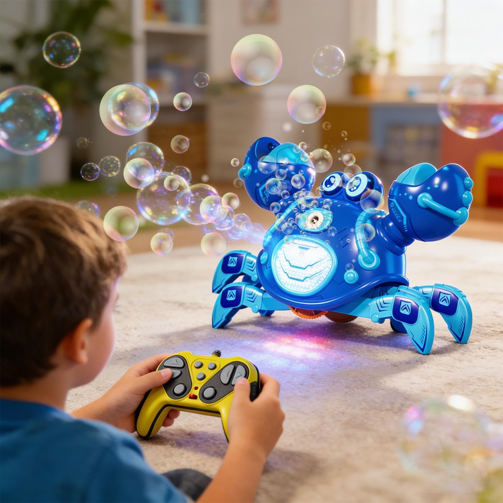 Giocattolo Granchio Camminatore Con Telecomando Interattivo Elettrico | Granchio Che Crea Bollicine per Bambini per Bambini Bambine Casa Scuola Esterno Viaggi Campeggio Spiaggia Compl