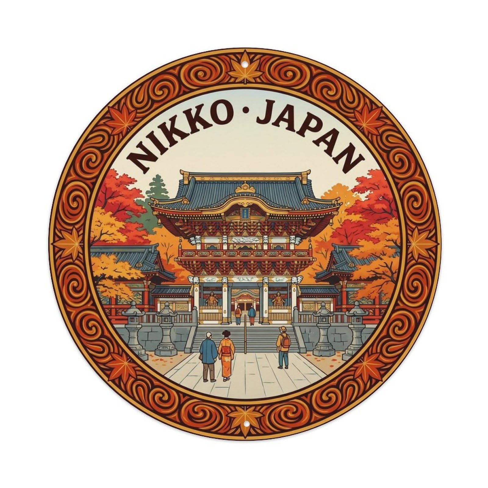 Nikko Toshogu Autumn Japanese Heritage Old Town Temple Metal Tin Sign