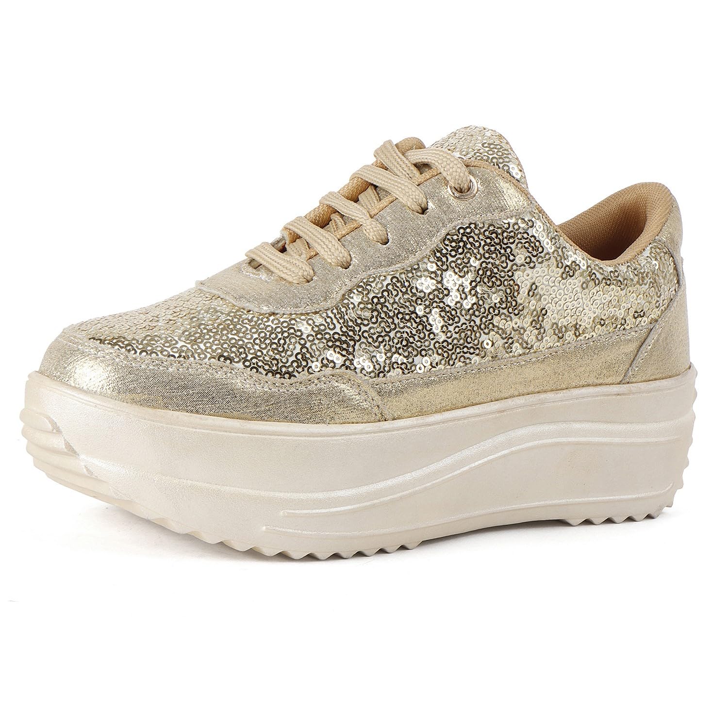 Vendoz Women Casual High Heel Sneakers I Cushioned Insole I All Day Comfortable I Lightweight and Stylish Shoes for Girls CNV4026