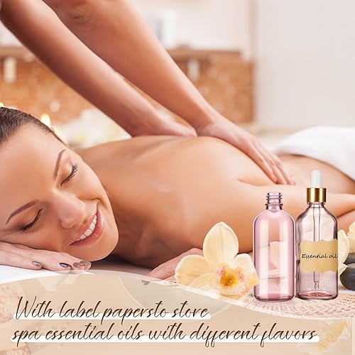 Miniatura 42 de Lallisa Paquete de 48 botellas con cuentagotas de aceite esencial, botellas de vidrio con cuentagotas para bricolaje, perfume de aceite esencial