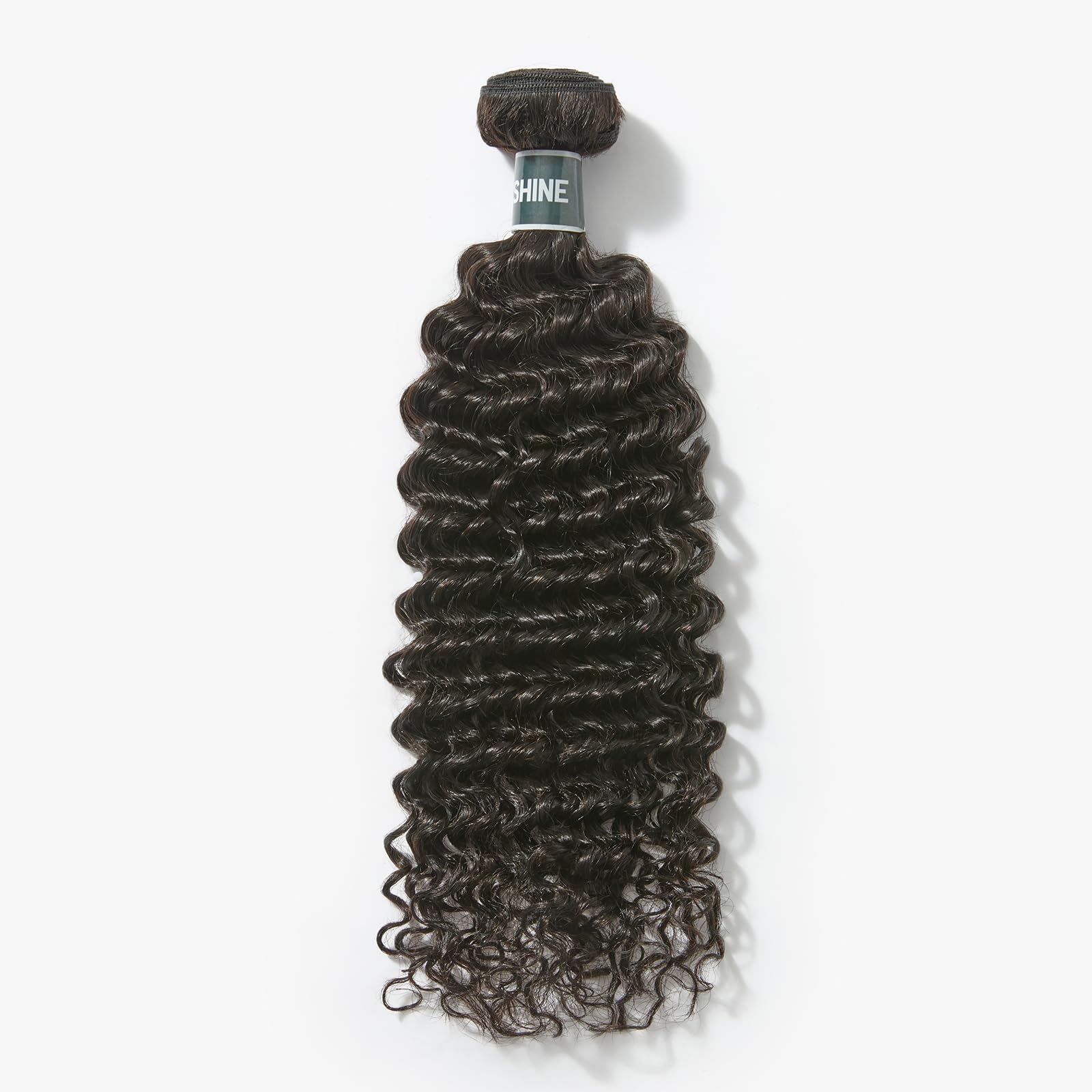 Photo 1 of ASHINE Cambodian Raw Human Hair Deep Curly Bundles, Natural Black, 18 Inch