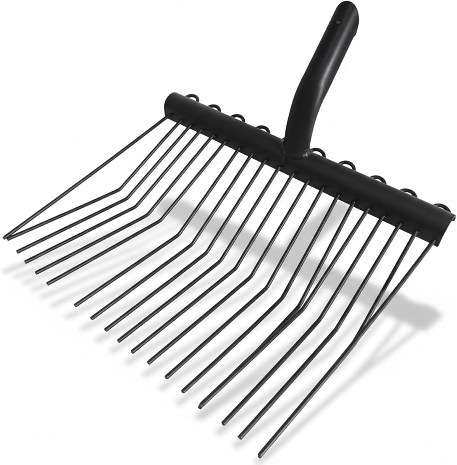 Manure Fork Replacement Head, Heavy Duty Manganese Steel Pitchfork Head with Ergonomic Handle for Stable, Garden, Farm Use Manure Fork Replacement