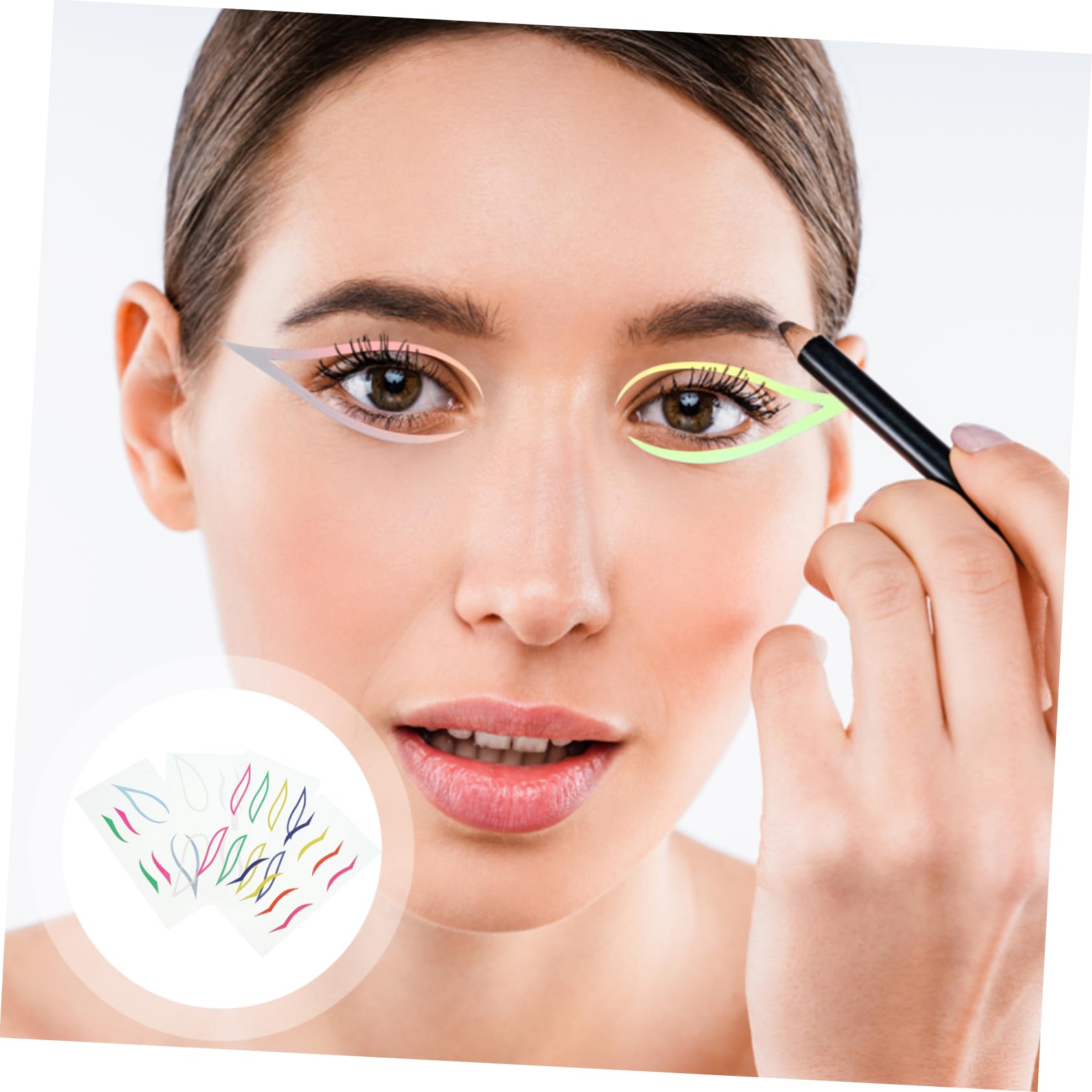 Healeved 20sätze Farbige Eyeliner Sticker Kreative Und Tragbare Augen-make-up Aufkleber Für Festivals Cosplay Und Alltag Einfach Anzuwenden Entfernen Für Augenformen
