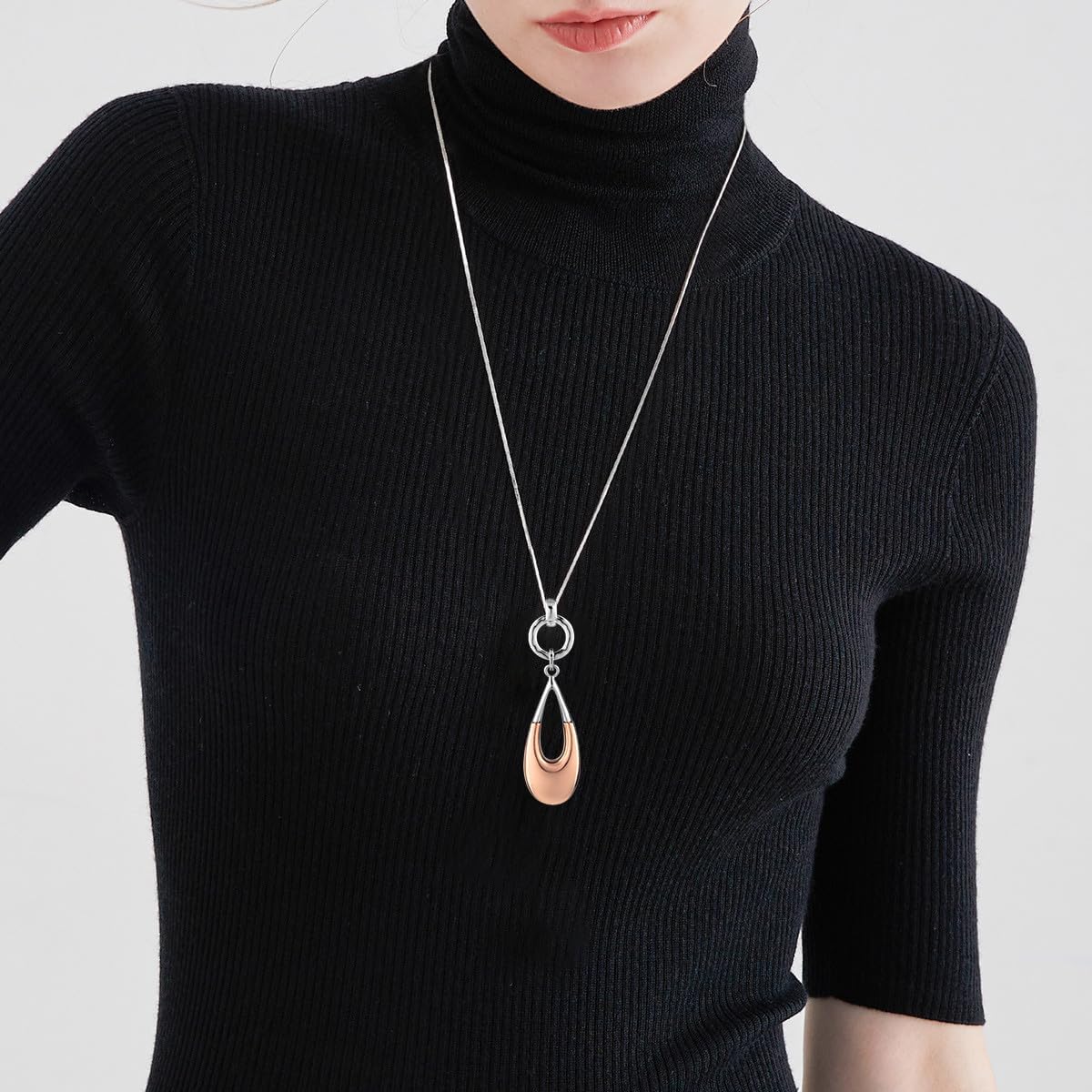 Long Sweater Necklaces for Women Elegant Waterdrop Pendant Layered Y Statement Bohemian Chain Necklace with Gifts Box Fashion Jewelry - Image 5