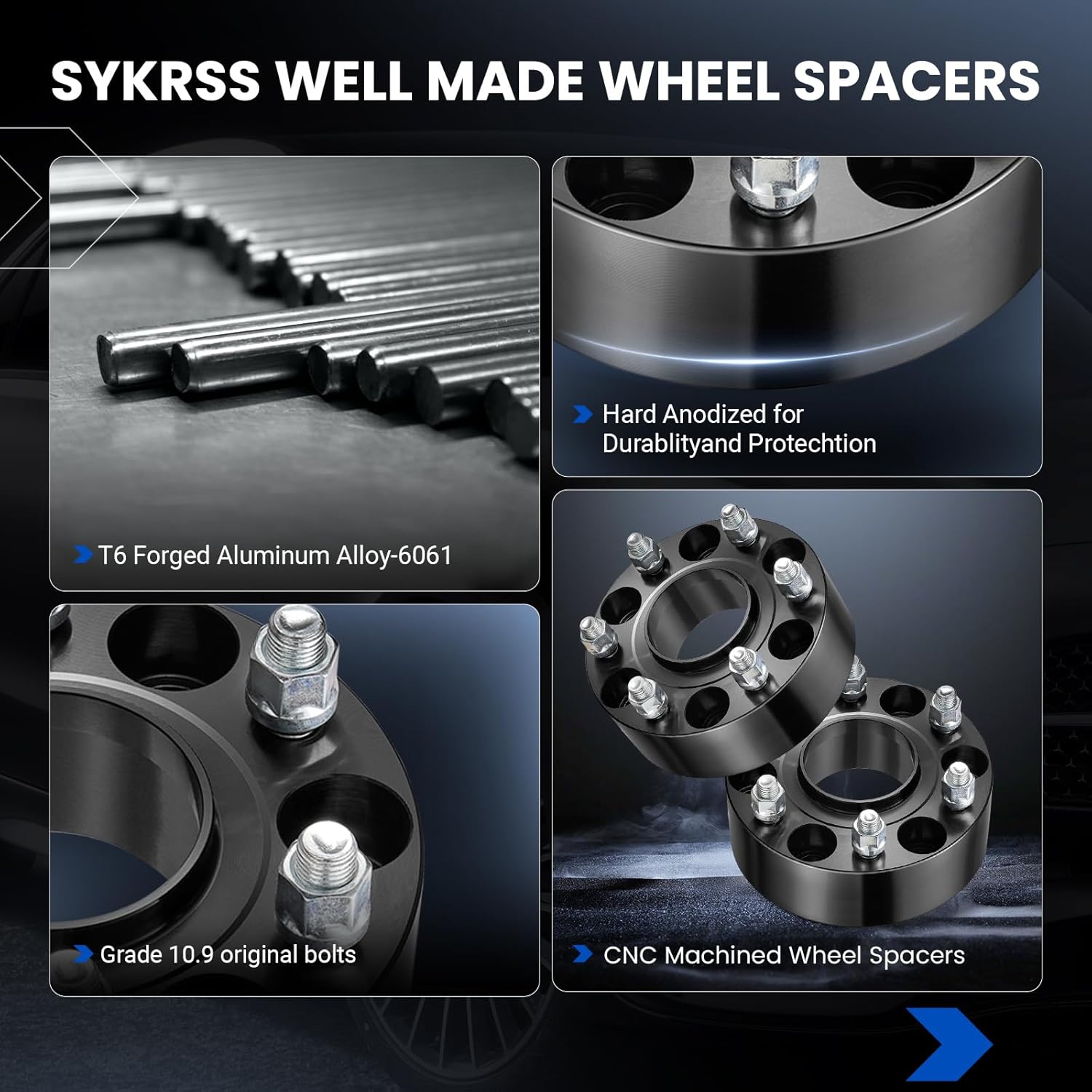 2 Inch 6x139.7 Wheel Spacers Compatible with Chevy Silverado 1500 Avalanche Suburban Tahoe | 78.1mm Bore & 6 Lug Forged 6x5.5 Adapters M14x1.5 Compatible with GMC Sierra 1500 Yukon | 4PCS