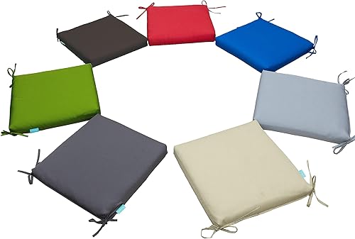 Miniatura 6 de QILLOWAY Cojines de asiento cuadrados de espuma para sillas de comedor y exteriores, para todo tipo de clima, 17 pulgadas de largo x 17 pulgadas de