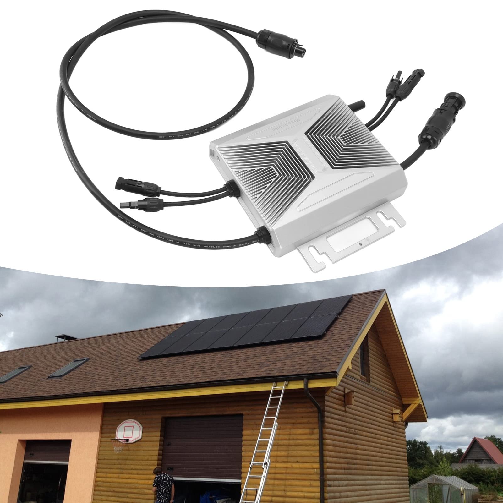 Tyenaza Solar-Wechselrichter, 800 W MPPT-Haushalts-Mikro-Photovoltaik-Wechselrichter Für Grid-Tie-System, IP67, Wasserdicht, 230 V