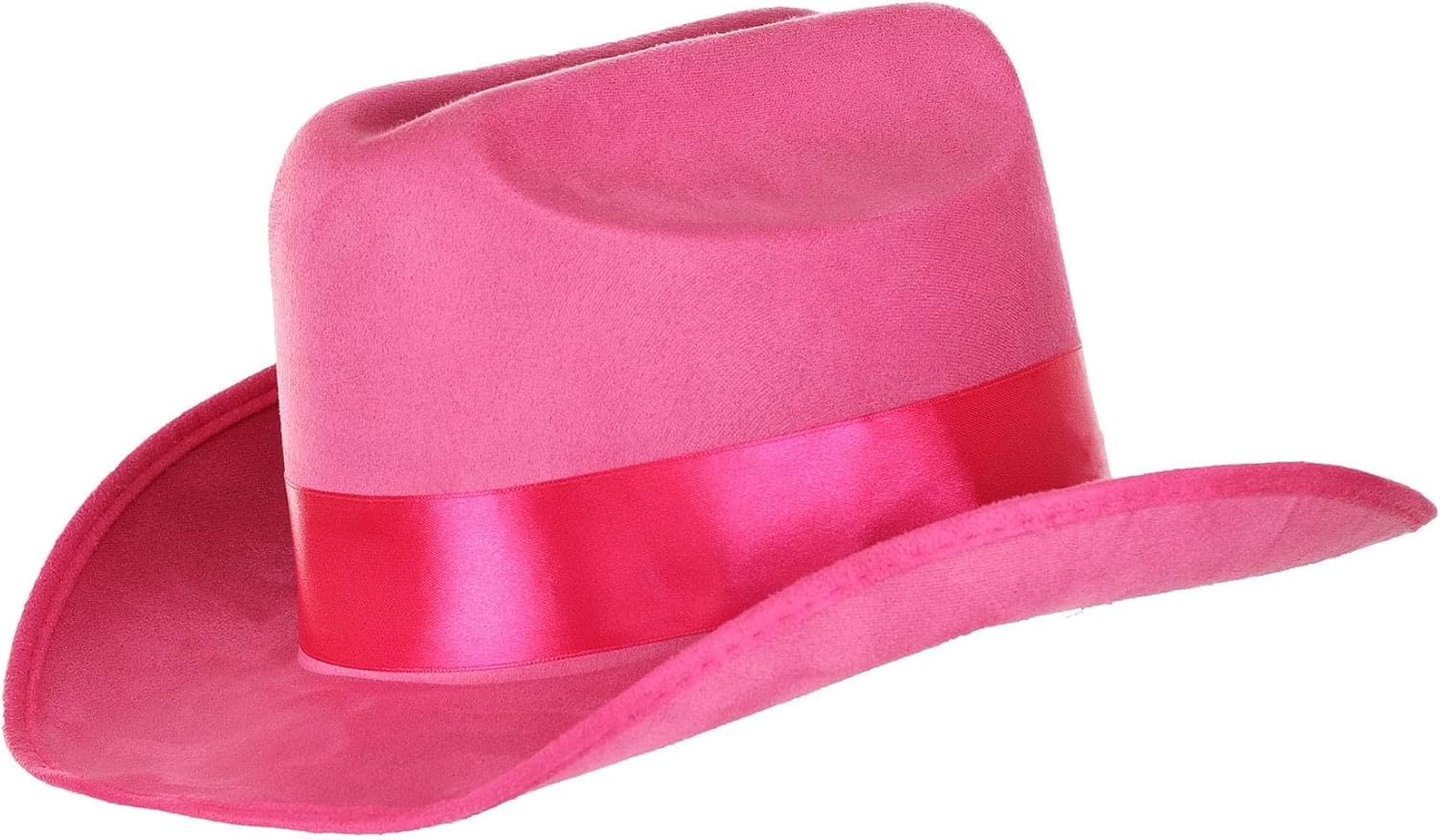 elope Pink Cowboy Costume Hat for Girls - Faux Suede Finish with Satin Ribbon Band