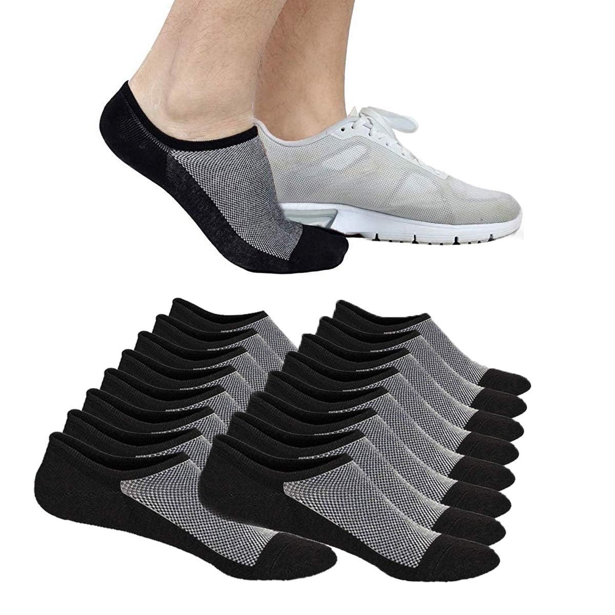 No Show Socks Ankle Low Cut Socks for Mens, Non Slip, 8 Pairs 16 Pairs