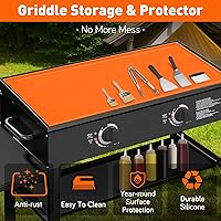 Vista 4 de Wohbay Alfombrilla de silicona de grado alimenticio de 28 pulgadas para superficie de plancha, accesorios de parrilla Blackstone, protector