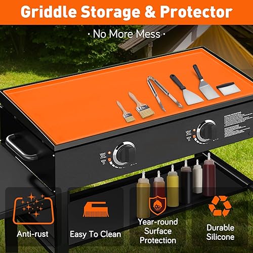 Miniatura 4 de Wohbay Alfombrilla de silicona de grado alimenticio de 28 pulgadas para superficie de plancha, accesorios de parrilla Blackstone, protector de