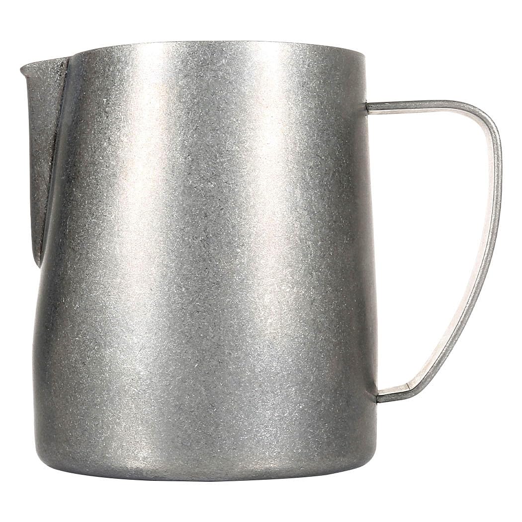 Milk Frothing Pitcher, 24oz/700ml Espresso Steaming Pitcher, Stainless Steel Milk Frother Steamer Cup for Latte Art (VintageSilver)