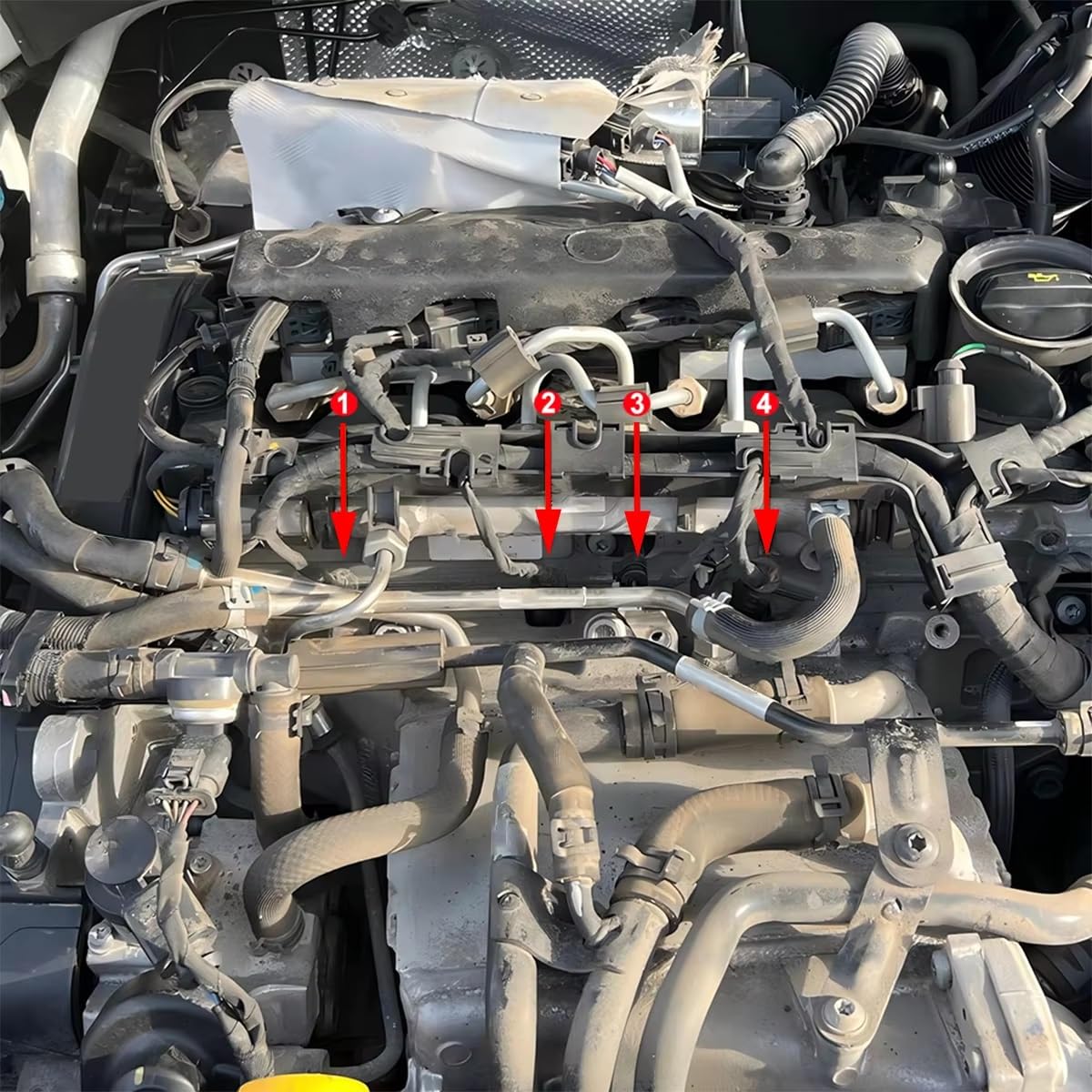 Compatibile con Cayenne 92A 9PA 2009-2018 e Macan 95B 2014-2018, 4 candelette di preriscaldamento Diesel nichelate 4.4V 03L963319