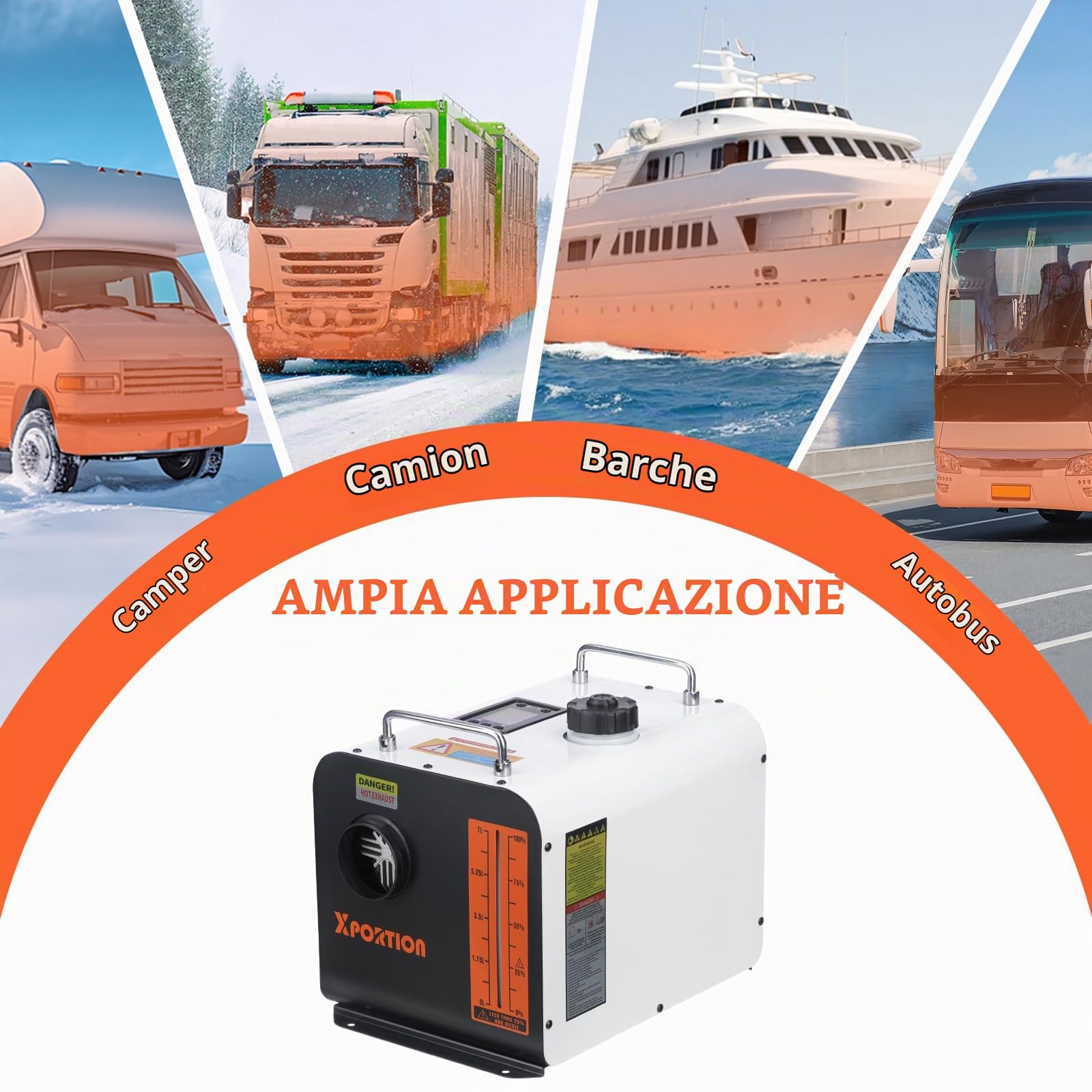 Riscaldatore diesel 8.3KW, riscaldatore d'aria diesel portatile nero 12V/24V/220V, riscaldatore diesel all-in-one con telecomando e pannello LCD per auto, camion, camper e uso interno