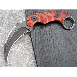 Ccanku C1691 Fixed Blade Knife D2 Steel G10 Handle 4 Inches,Outdoor Survival Claw Teeth Knife,Camping EDC Tools, Kydex Sheaths  