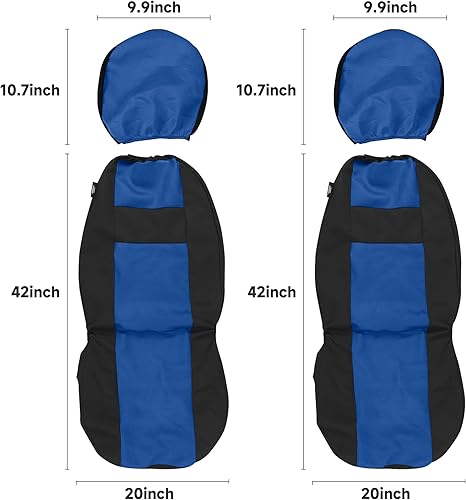 Miniatura 8 de VarCozy Juego completo de fundas de asiento de automóvil, fundas de asiento de banco dividido delantero y trasero de tela transpirable para