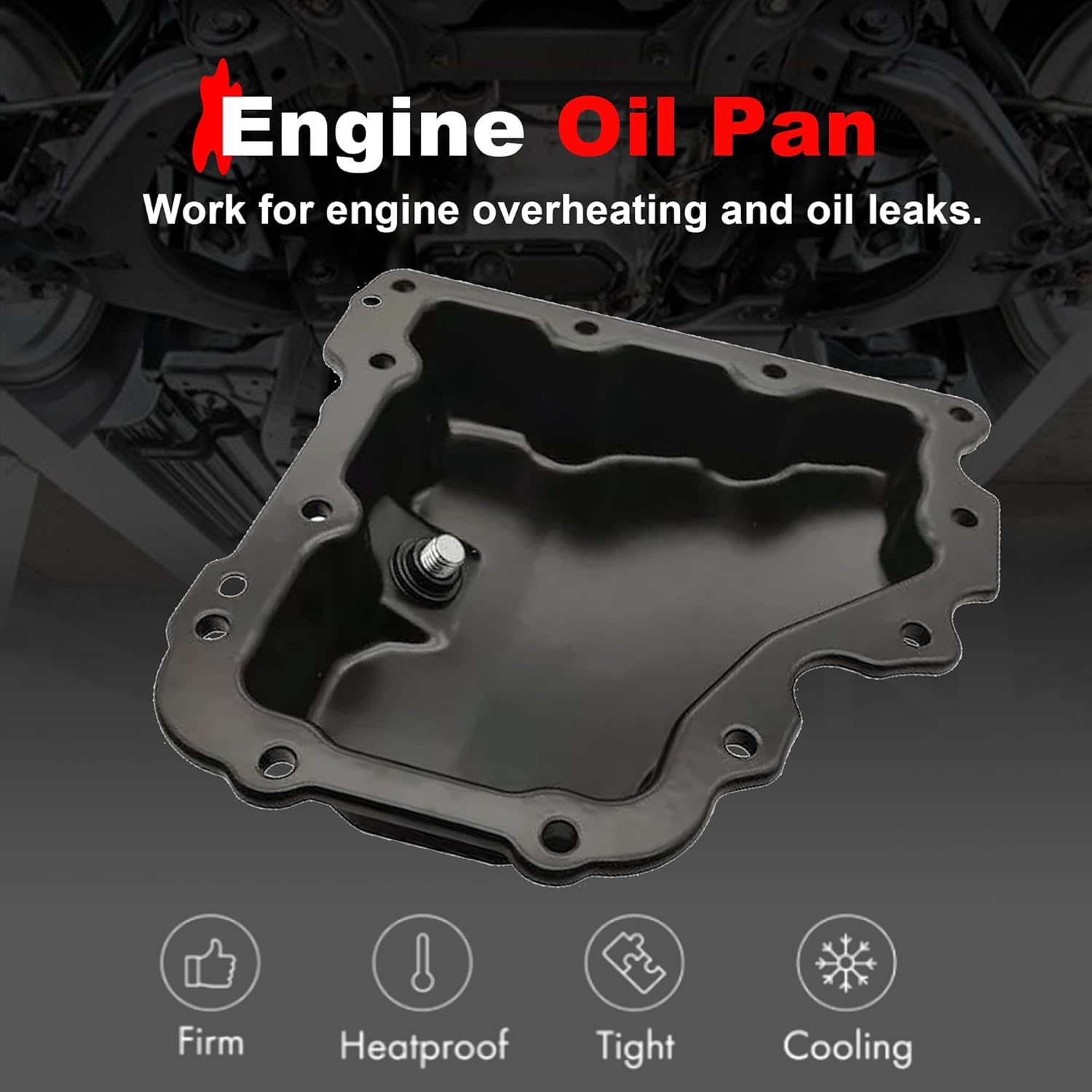 264-622 Lower Engine Oil Pan Sump with Drain Plug Compatible with Chevrolet Cruze Malibu Spark Volt 2016-2018 GMC Terrain 2018 Replace 12637773