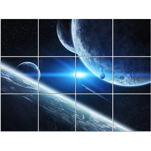 Dmsky Art Acoustic Panels,48“x36”Acoustical Wall Panel, Decorative Sound Absorbing Panel for Walls, Studio Acoustic Treatment Soundproof Wall Panel（12 Pack,Space）