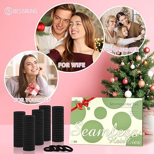 Miniatura 87 de Coleteros para cabello grueso o fino, elásticos, para niña o mujer, sin costuras, suaves, 100 piezas