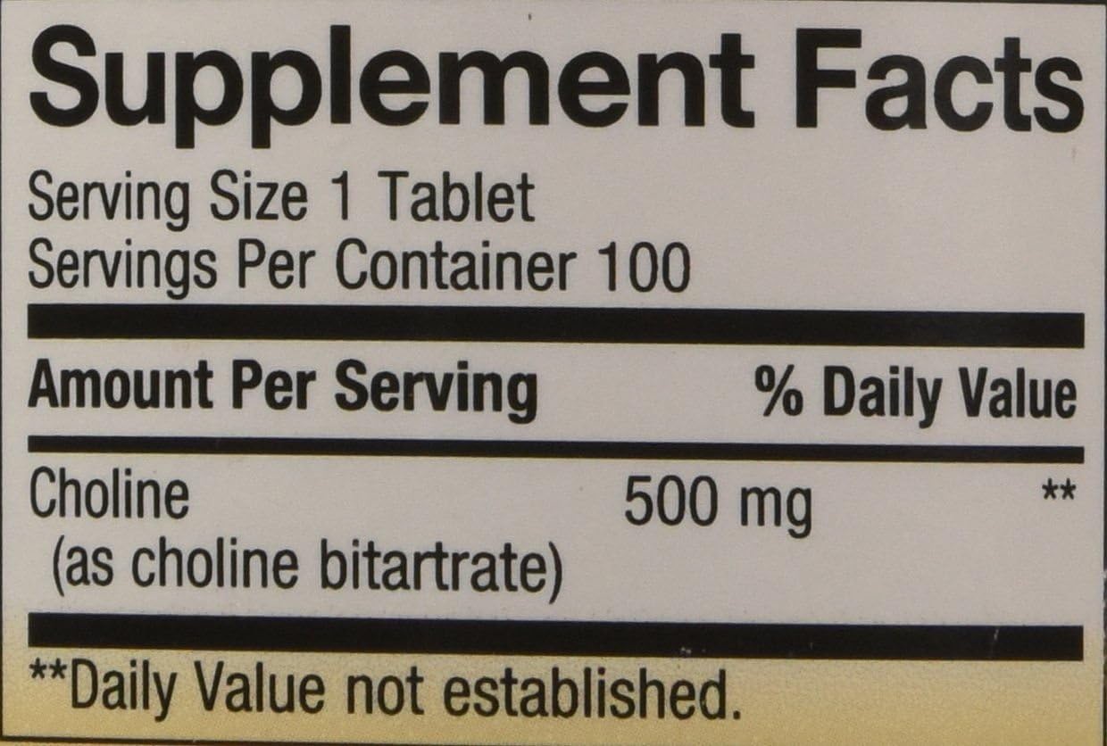 Natures Way 500Mg 100 Tb Choline, 100 CT