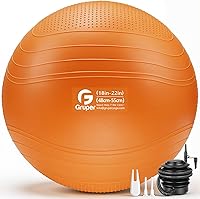Vista 26 de Gruper Yoga Ball, Extra Thick Non Slip Exercise Ball for Workout, Birthing, Balance, Stability, Pregnancy, 4 Sizes Anti Burst Chair for Home and