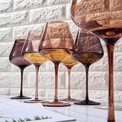 Miniatura 7 de Venus - Juego de 6 copas de vino de 20 onzas, regalo para ella, mamá, esposa, novia, mamá, él, celebraciones especiales, estilo único, tallo alto,