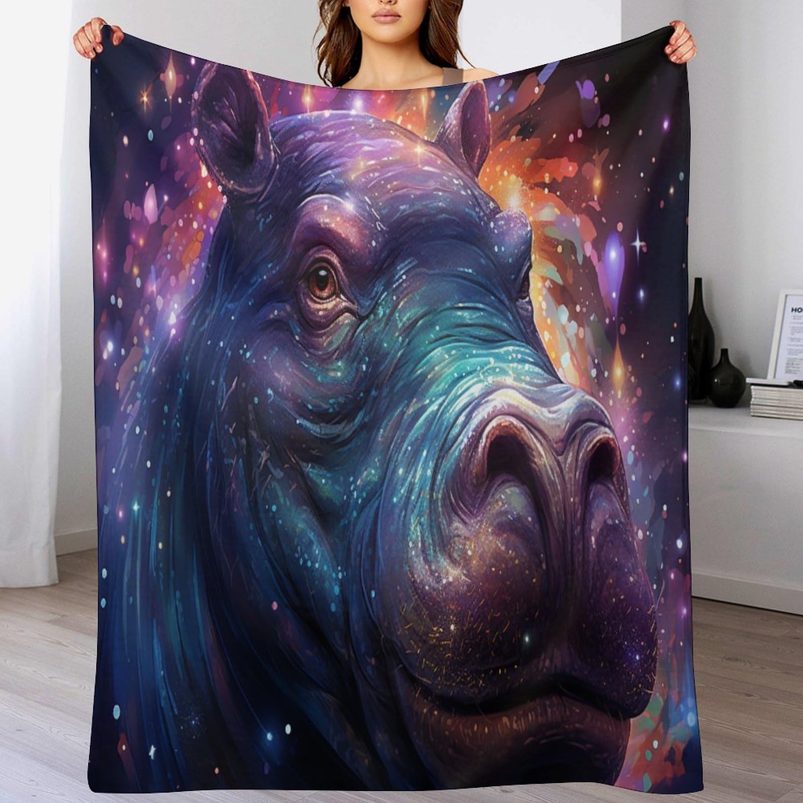 Couverture polaire hippopotames pour réchauffer vos soirées cocooning