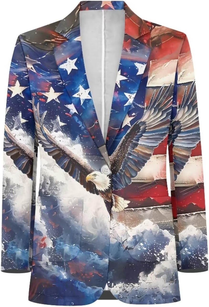 Mens Long Sleeve Blazer Suit Jacket Sports Coat Casual Business Dress Suit One Buttons with Pocket S-5XL