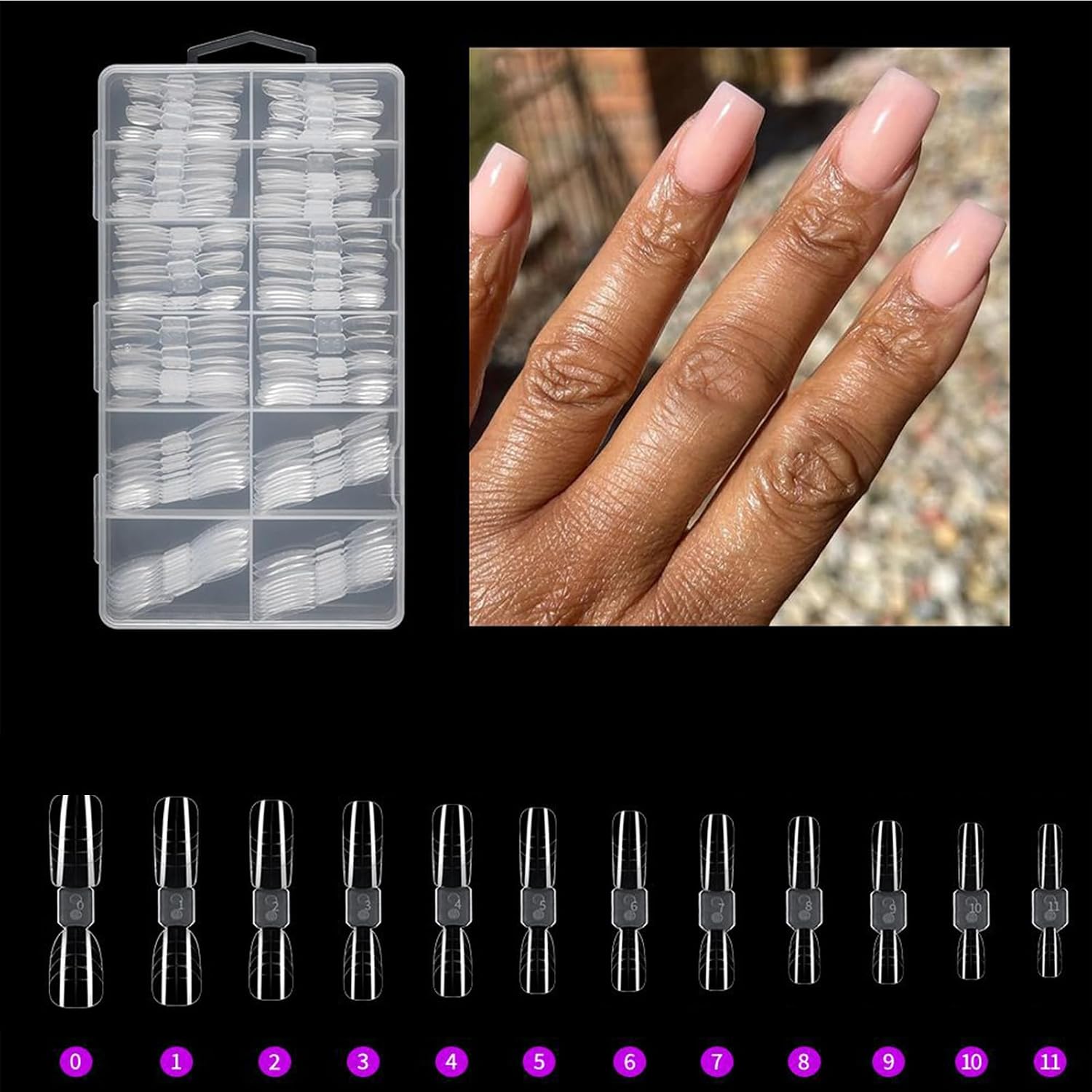 Nail Extension Forms - 120 Piece Clear Uv Gel Mold with Scale for Precise Shaping, Double-Ended Oval Nail Forms for Fingers and Toes, Beauty Salons, Home Use,