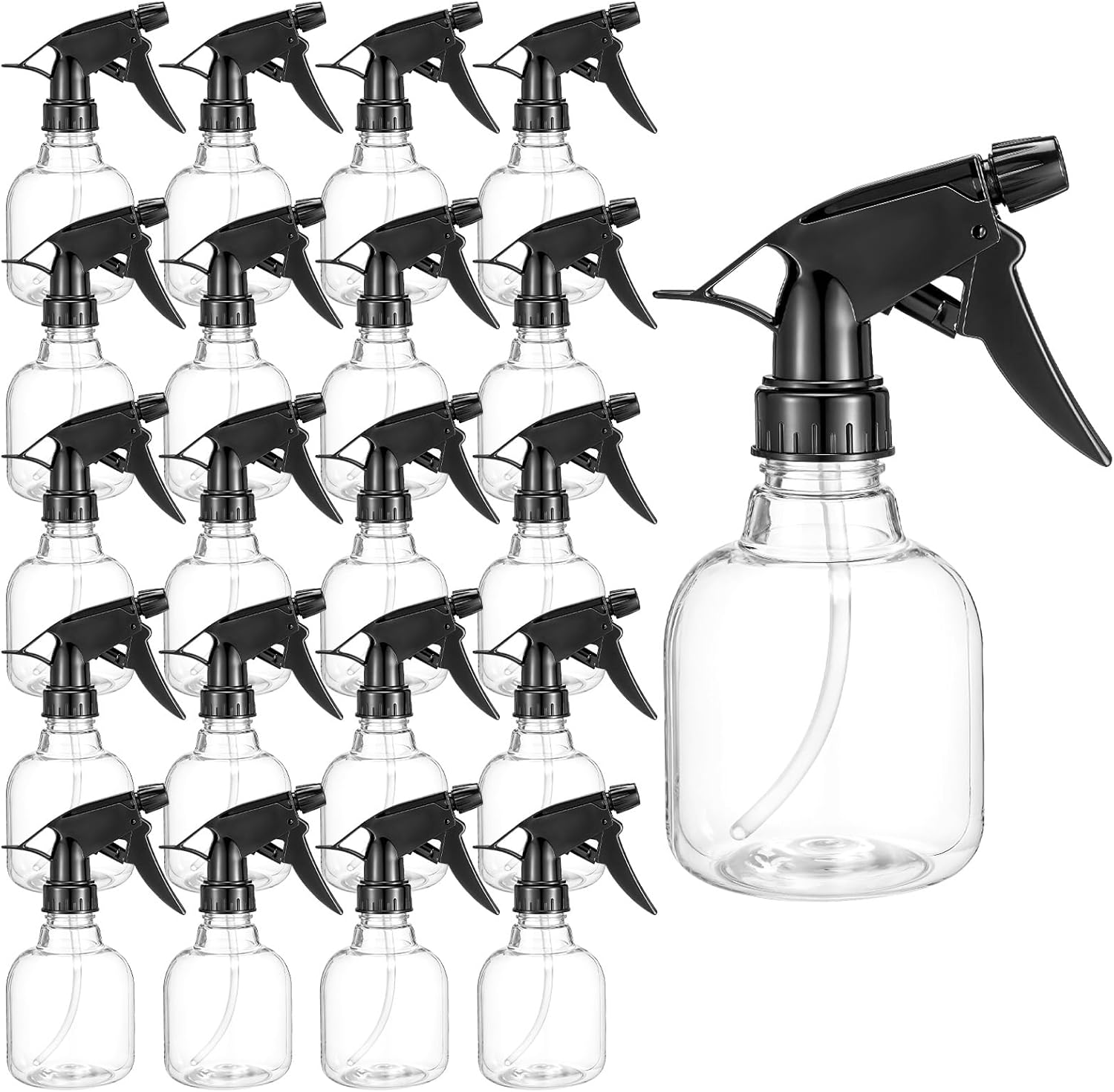 20 Pcs Empty Plastic Spray Bottle, 8 OZ Spray Bottles with Adjustable Head Sprayer from Fine to Stream - Refillable Sprayer for Water, Kitchen, Bath, Beauty, Hair and Cleaning