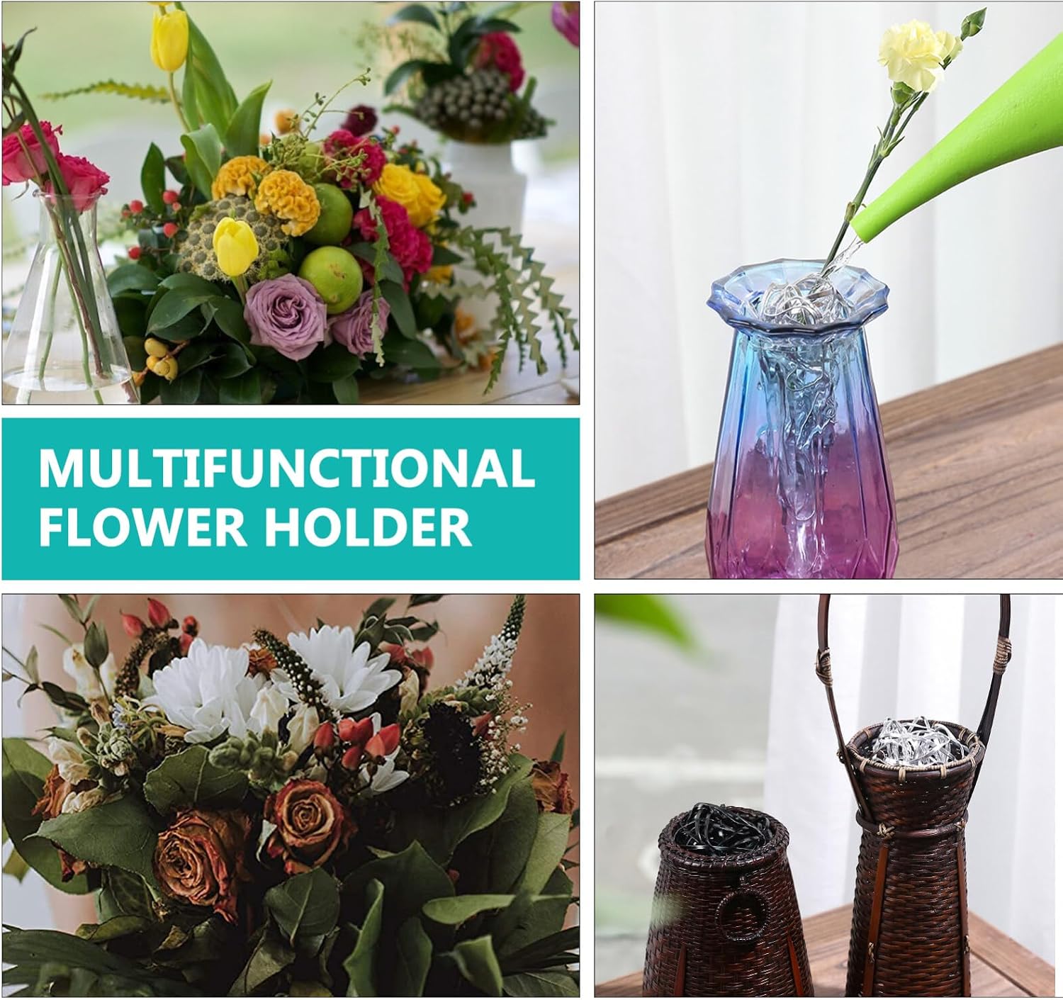 VILLCASE Floral Grids Reusable Flower Arranging Holder Frog