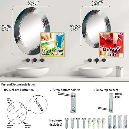 Miniatura 4 de Ancient Sacred Retro Designs III - Espejo de tocador, espejos de baño, espejos de pared para sala de estar, dormitorio, espejo ovalado, grande, 20 x