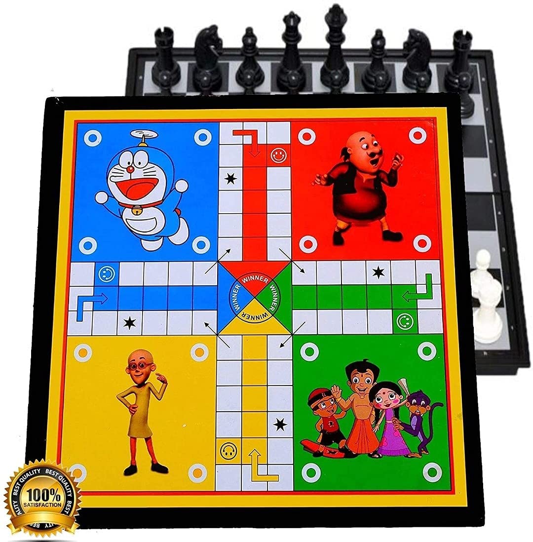 AS Wooden Handmade Reversible Ludo & Chess 2 in 1 Board Game with One Set of Ludo Coins & Dice & Chessmen Party & Fun Game Indoor Game Travelling Game (B0BD8X22F7) Amazon Price History, Amazon Price Tracker