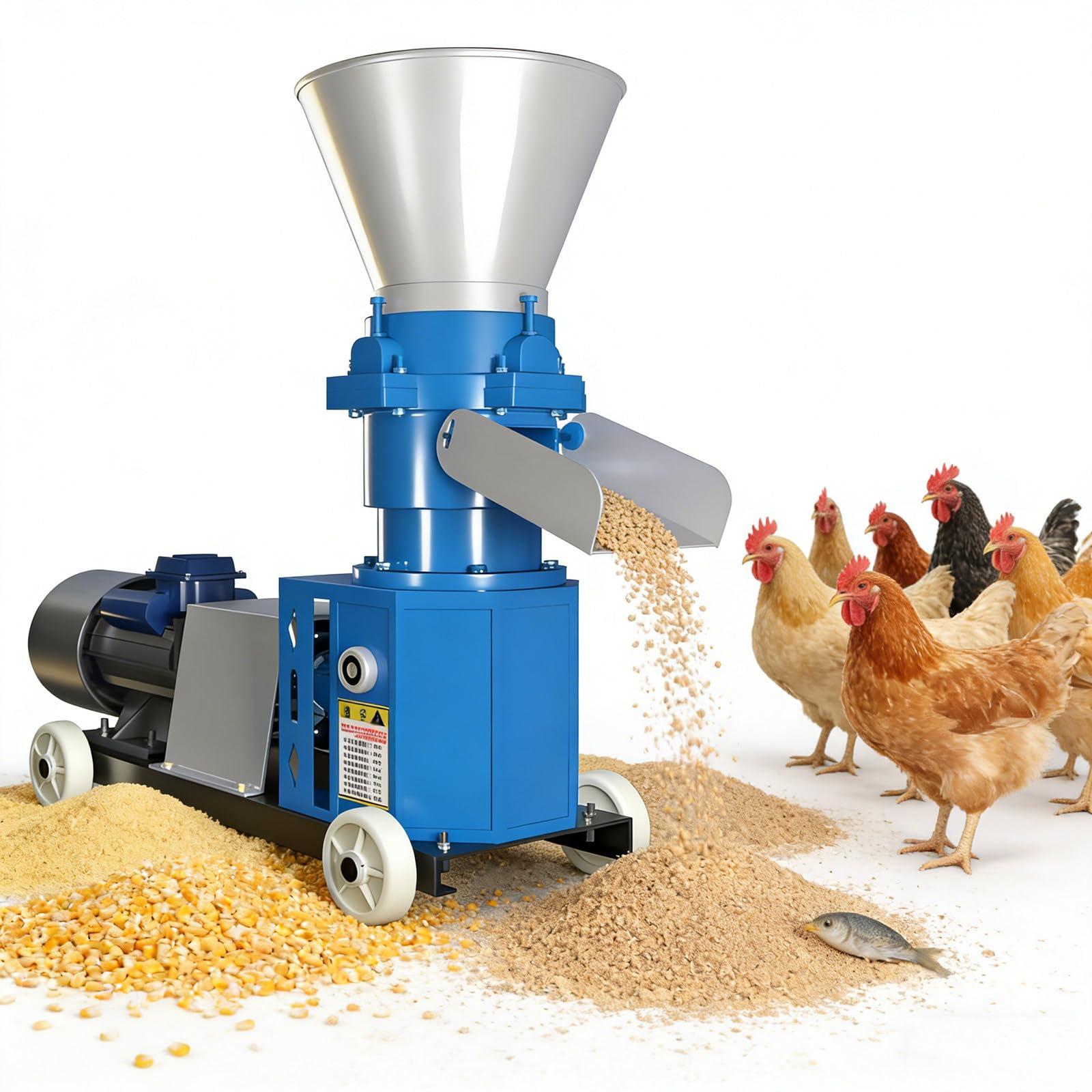 Pellet-Maschine für Fische, Huhn, Ente, Kaninchen, 100 kg/h Kapazität, 3 mm Pelletgröße für Bauernhöfe und Futtermühlen