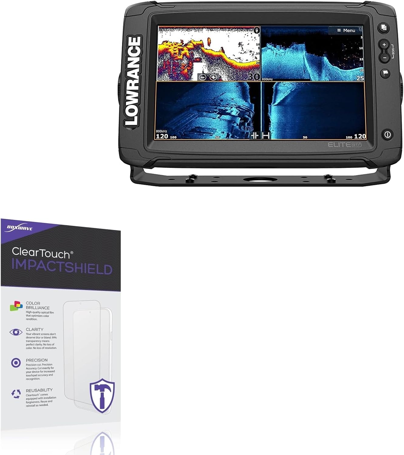 BoxWave Screen Protector Compatible With Lowrance Elite-I2 - ClearTouch ImpactShield (2-Pack), Impenetrable Screen Protector Flexible Film
