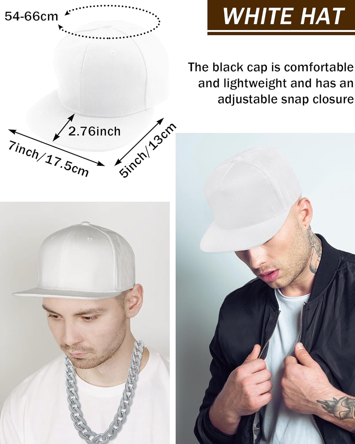 5 Pack Hip Hop Costume Kit Rapper Accessories 2000s 80s 90s Outfit Fake Gold Chain Sunglasses Ring Hat for Rapper - Image 3