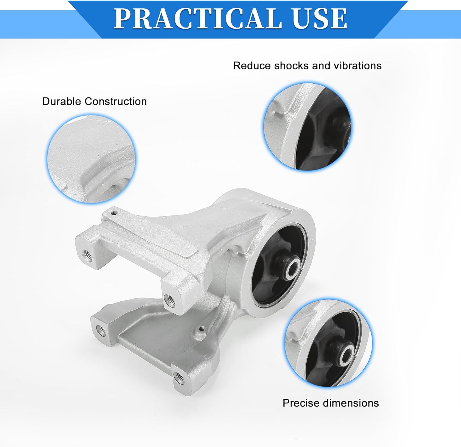 Engine Motor Mount Compatible for Honda Odyssey 2005-2010, Wear Resistance Iron Silver Tone ENGINE MOUNTING