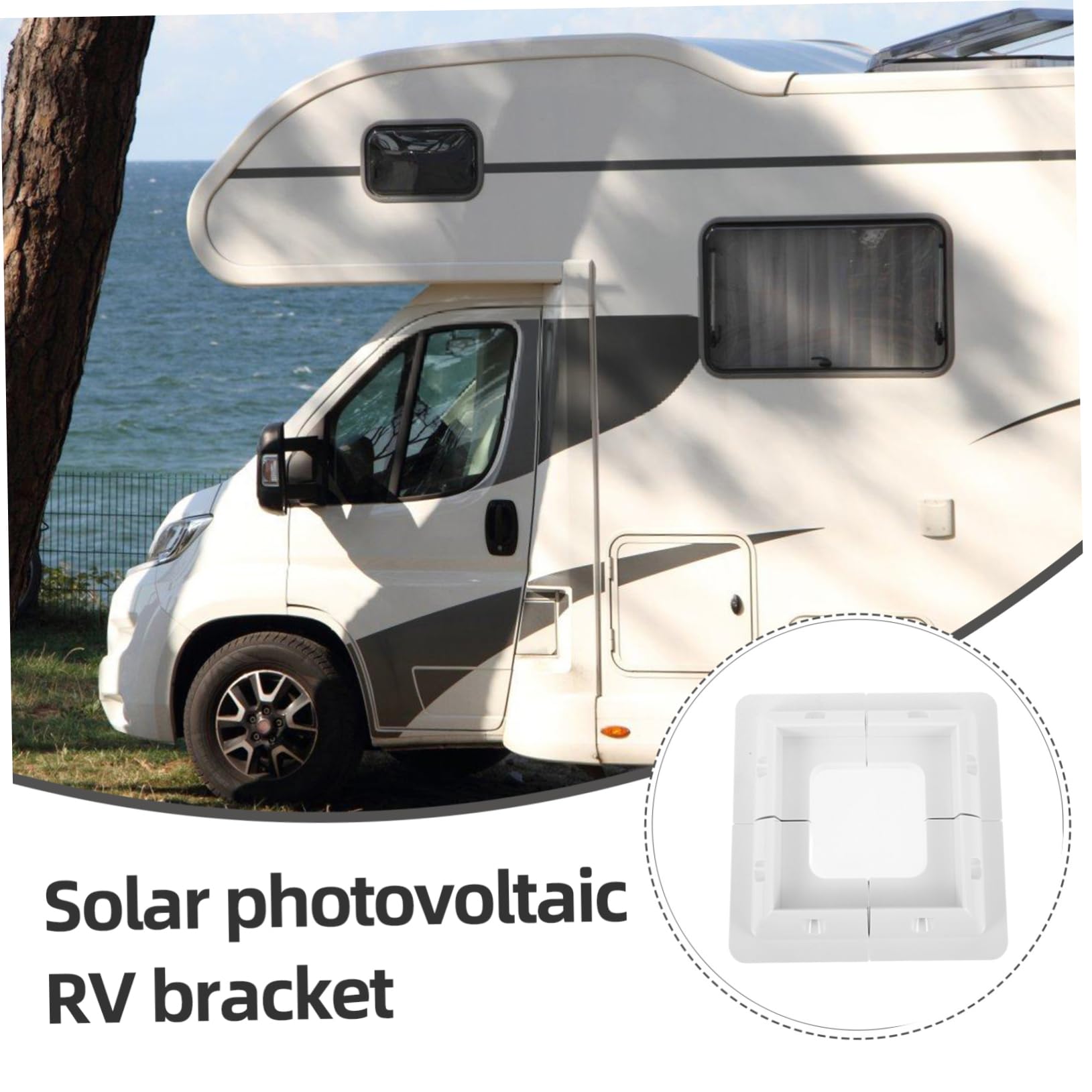 Staffa di Supporto per Pannello Solare per Camper 4 Pezzi Abs Bianco | Installazione senza Foratura, Supporto per Tetti Piani, Flusso D'aria Ottimale, Set da 4 Pezzi