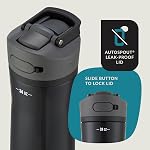 Contigo Ashland Chill 2.0 Bouteille d'eau en acier inoxydable avec paille et poignée de transport pour un voyage facile, sans vide et sans BPA, réglisse, 24 oz (709 mL)