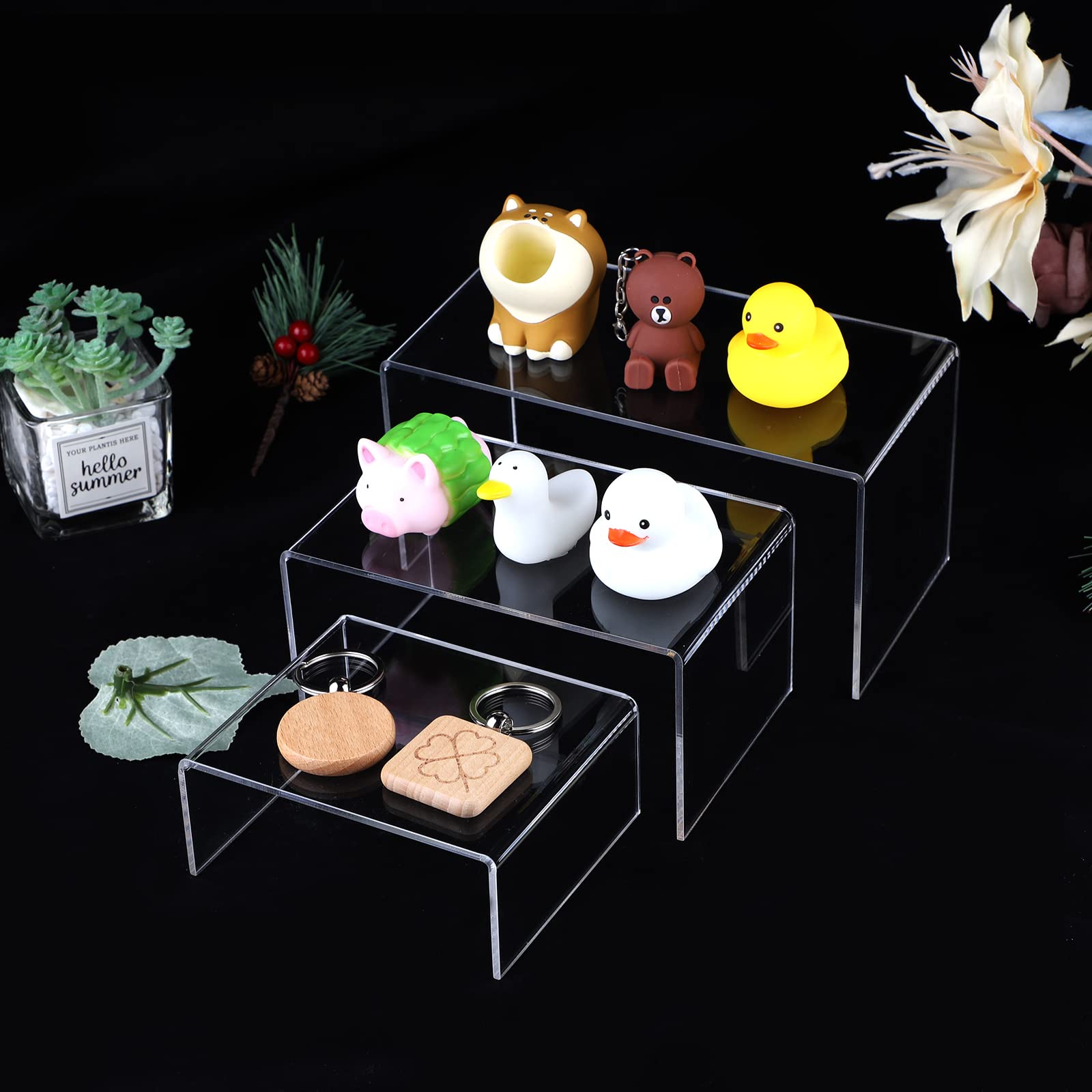 Présentoirs Acrylique Transparents SWAWIS - 6 Pièces, 3 Tailles, Forme En U - Pour Gâteaux, Bijoux, Décor