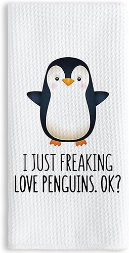 TNUW Penguin Gifts - Toallas de cocina de 16 x 24 pulgadas, divertidos regalos de invierno para mujeres, paños de cocina con temática de animales