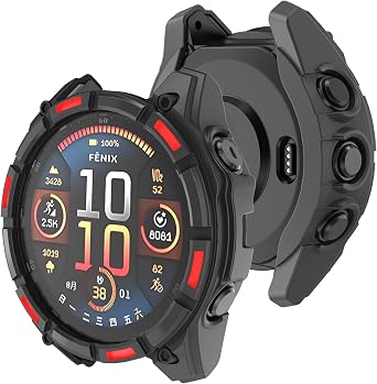Protector Cases Compatible with Garmin Fenix 8 47MM Case Cover Soft TPU Bumper Rugged Shock Proof Protective Shell for Garmin Fenix 8 47MM Watch Case