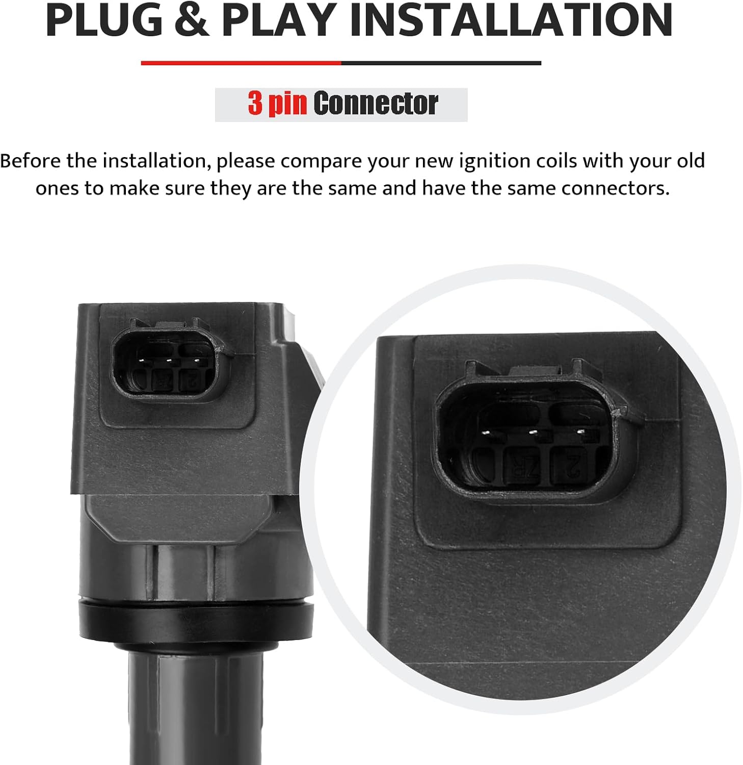 Ignition Coil Pack Replacement for 1.8 1.8L 2012 2013 2014 2015 Honda Civic, 2016-2017 Honda HR-V HRV, 2.0L 2.0 2013-2015 Acura ILX, UF672 C1823, Set of 4