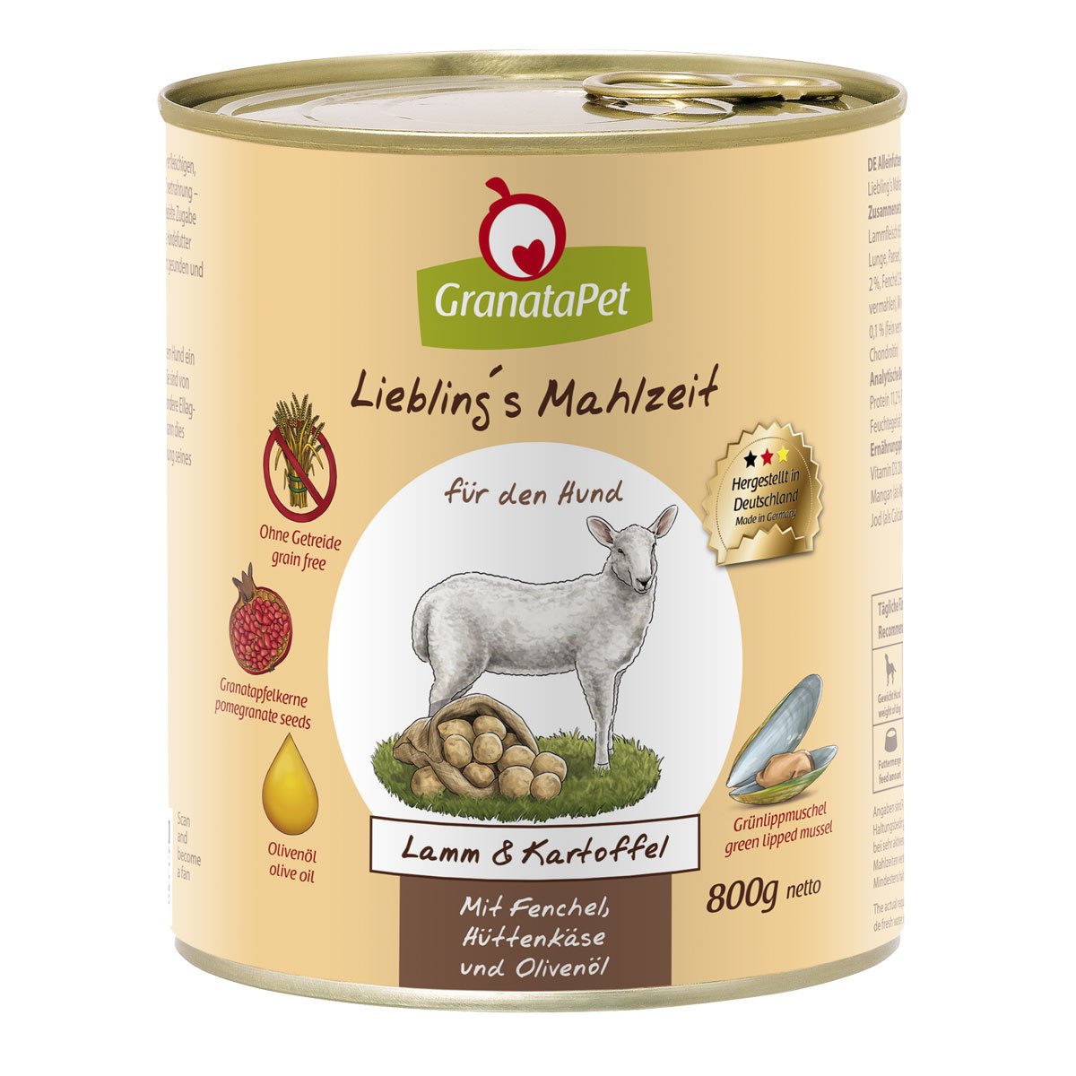 Liebling's Mahlzeit Nassfutter Lamm & Kartoffel, 6er Pack (6 x 800 g) & Nassfutter Fasan & Geflügel, 6er Pack (6 x 800 g)