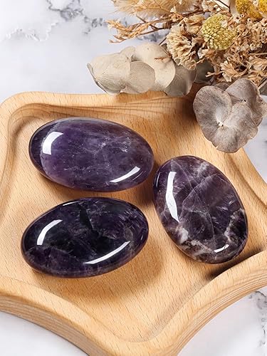 Miniatura 3 de Cristales de amatista grandes, piedras preciosas de palmera pulidas, cristales curativos gruesos y naturales para reiki, piedra de preocupación para