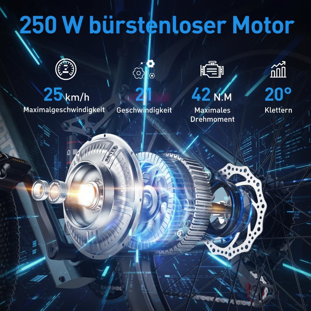 Eleglide E-Bike 26 Zoll für Damen & Herren, E-Bike 26" mit 21-Gang Schaltung 250W Motor 13Ah Akku, E-Fahrrad mit LCD Display und LED-Beleuchtung, Pedelec Citybike EBike für Erwachsene
