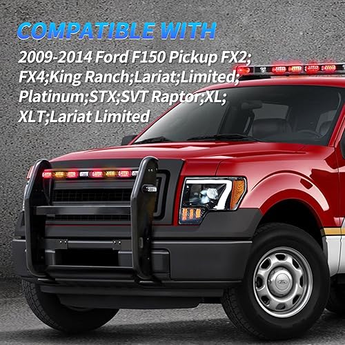 Miniatura 9 de Archaic Faros delanteros LED compatibles con Ford F150 FX2, FX4, King Ranch, Lariat, Limited, Platinum, STX, SVT Raptor, XL, XLT, Lariat Limited,