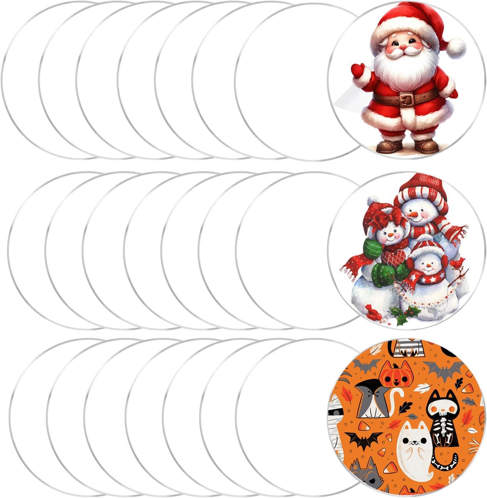 24 Pcs 3'' Clear Acrylic Circles Sheet - Acrylic Round Discs for Cake Holders, Coasters, Picture Frame, Christmas & Halloween Decor, Engraving, Painting, Art Project, DIY Crafts