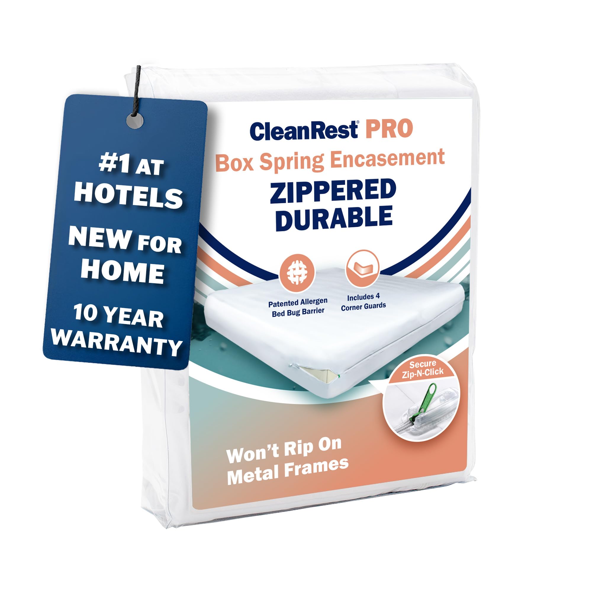 CleanRest PRO Box Spring Encasement - Ultimate Defense Against Allergens, Dust Mites, and More - Water Resistant, MicronOne Allergen Barrier,