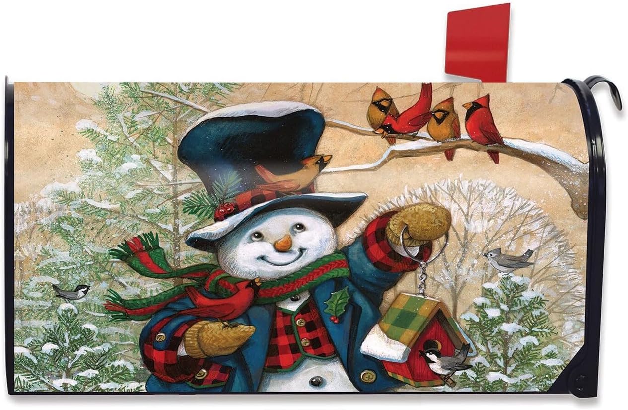 Briarwood Lane Winter Friends Snowman Magnetic Mailbox Cover Primitive Standard